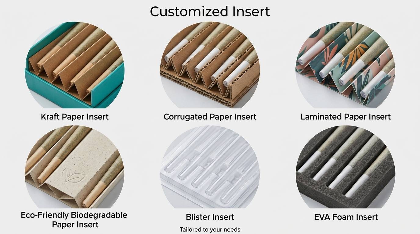 Slide out pre roll boxes with insert